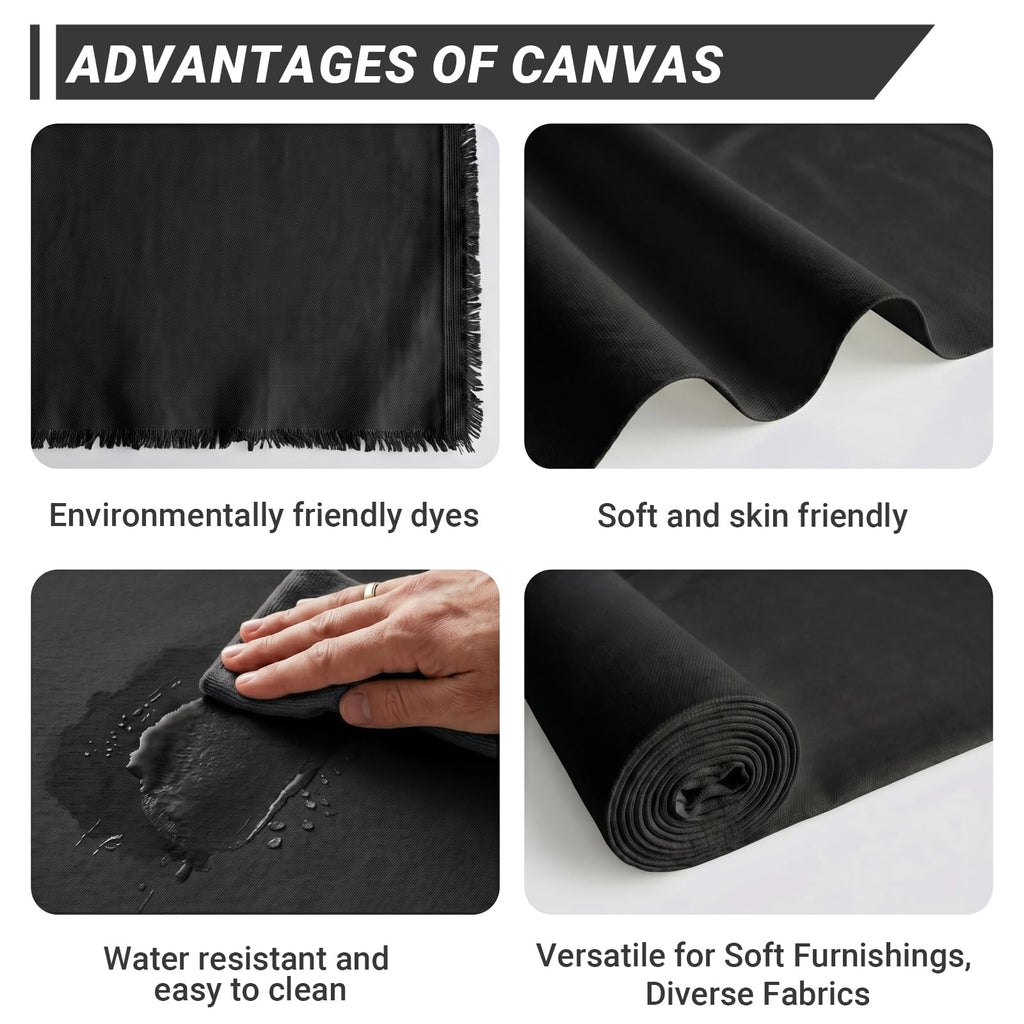 Black Water Resistant Canvas Fabric, 10 Yards, 59 Inch Wide