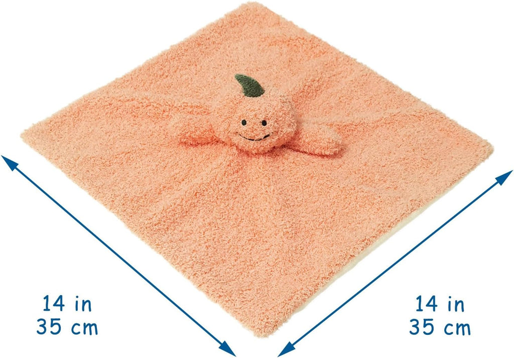 Baby Orange Pumpkin Soft Stuffed Animal Security Blanket, Plush Pumpkin Character Lovey Blanket, Baby Shower/Nursery