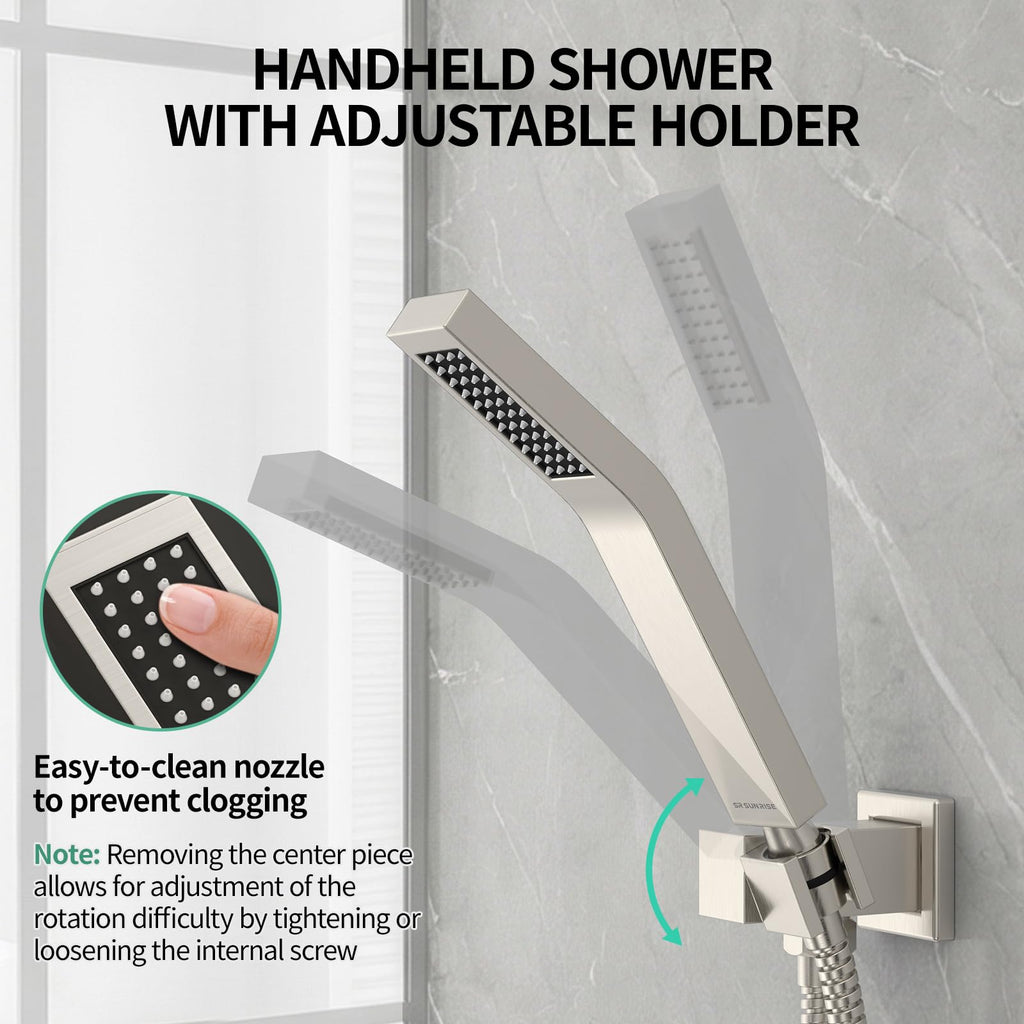 12 Inch Ceiling Mount Rain Shower System,Brushed Nickel