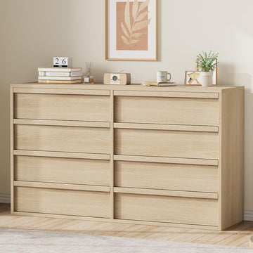 8 Drawer Dresser, 54" Wide Modern Dressers & Chest of Drawers with Large Storage, Wooden Dresser Organizer Closet