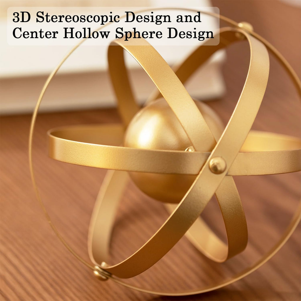 Metal Table Top Decor, 3D Metal Geometric Sculpture, Gold Abstract Sculpture Decor, Table Decorations, Decorative