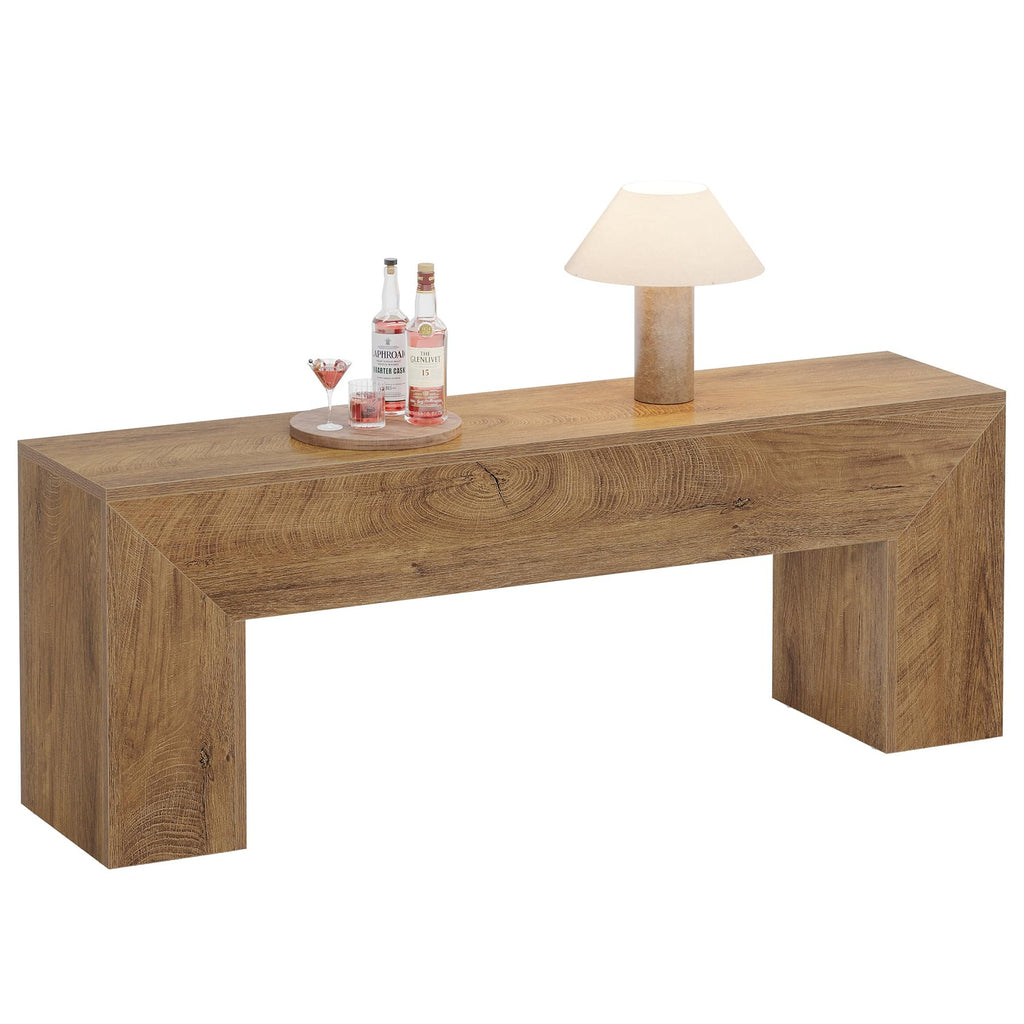 47'' Wooden Entryway Bench, Farmhouse Entry Bench Seat, Indoor End of Bed Bench with Storage Capability, Easy