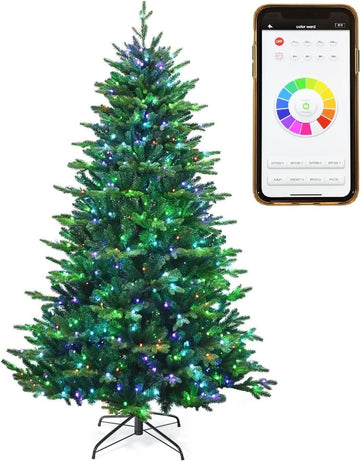 Pre-lit Christmas Tree with 540 LED Lights, APP Controlled Xmas Tree with Color Changing Lights & 2324 Branch