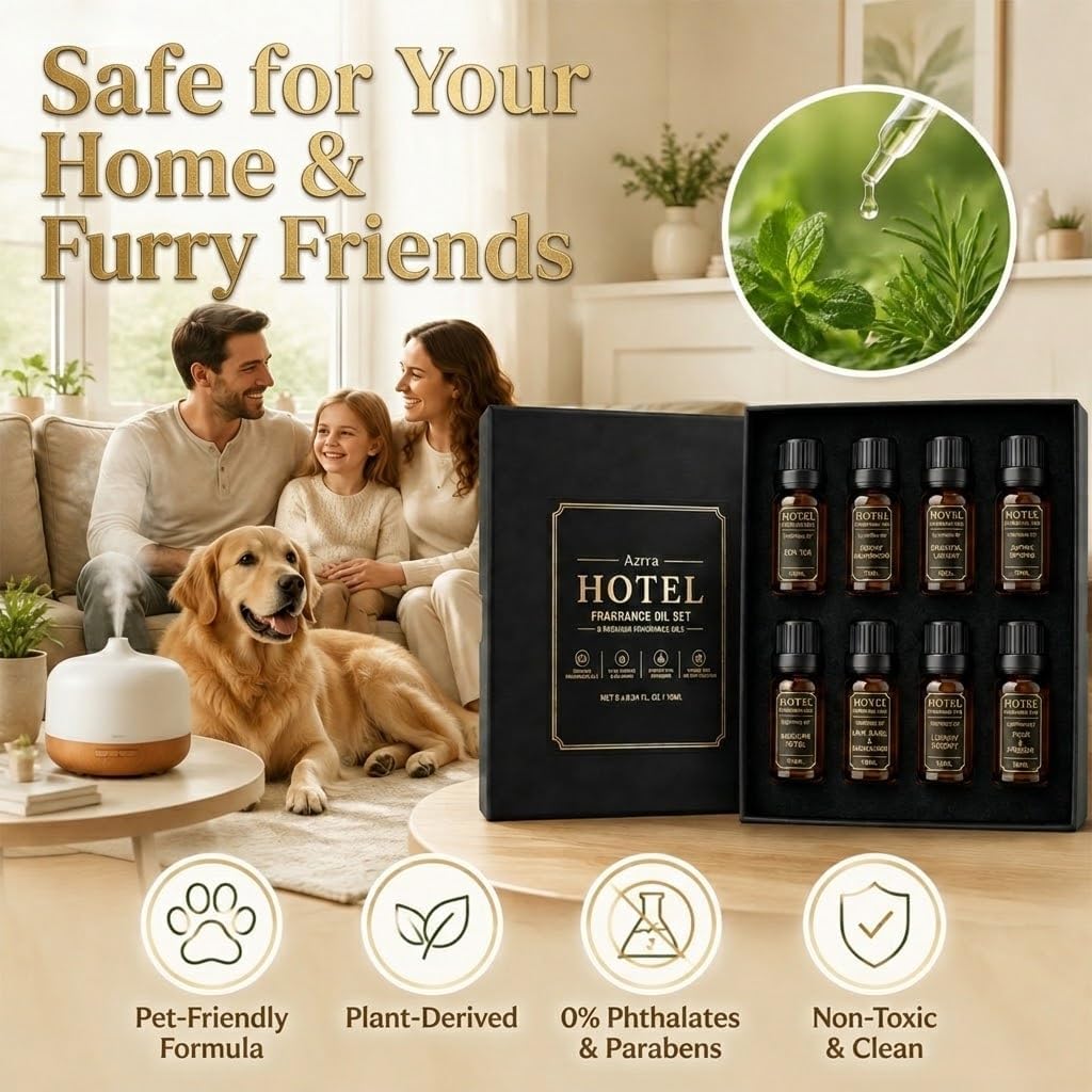 Hotel Diffuser Oil, Premium Fragrance Oil Collection Gift Set, 8 Pack - Set of 8