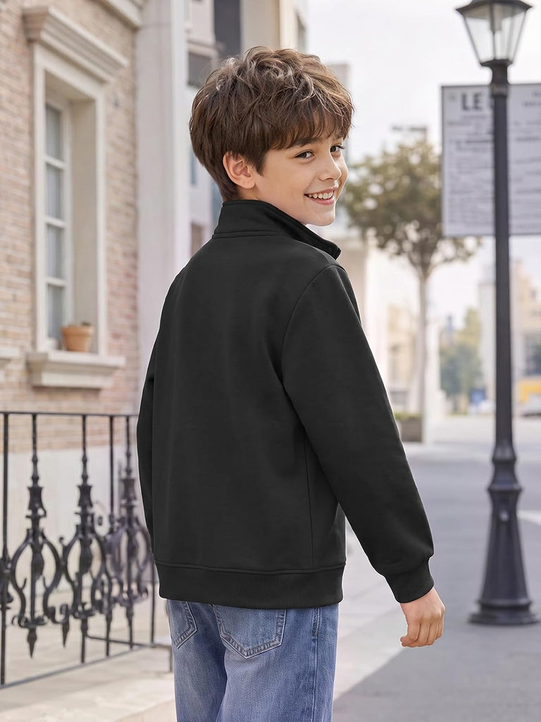 Boys Quarter Zip Sweatshirt Athletic Long Sleeve Pullover Tops