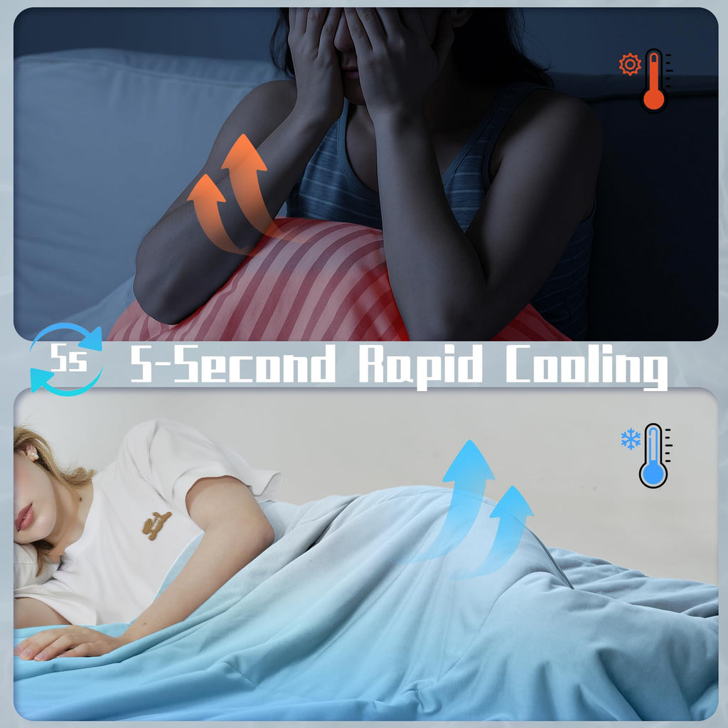Cooling Comforter, White Cooling Blanket Twin Size, Cooling Duvet for Hot Sleeper, Breathable Summer Quilt