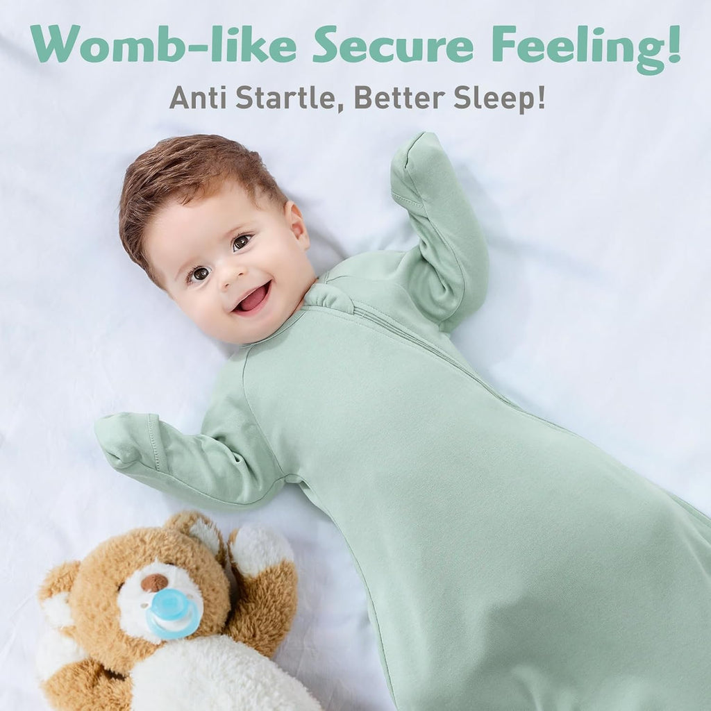 Organic Cotton Transitional Baby Swaddle Sleep Sacks Soft 2 Pack