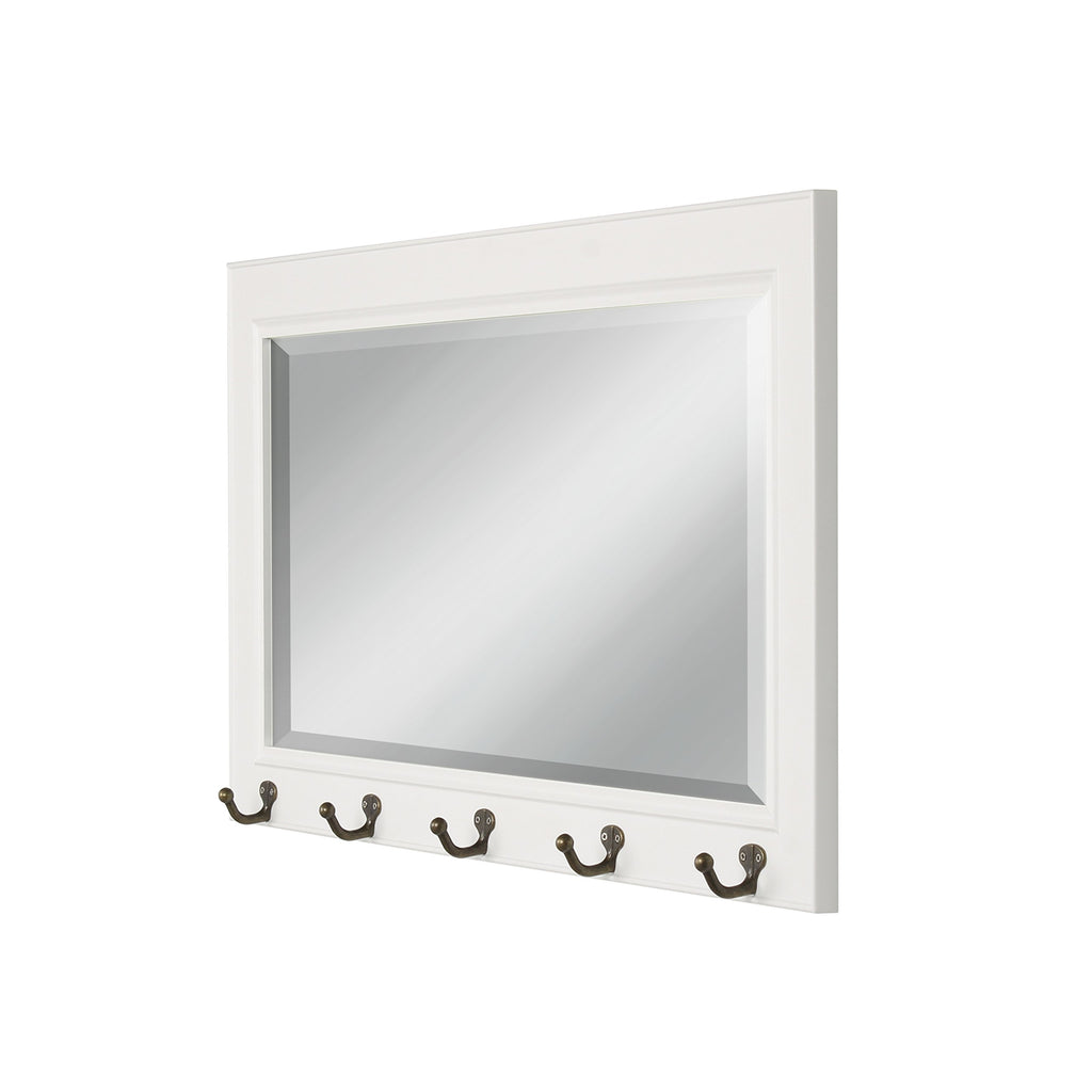 Pub Mirrors with 5 Metal Hooks, White