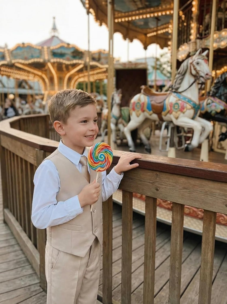 Boys Suits Kids Dress Vest Pants Set Ring Bearer Outfit