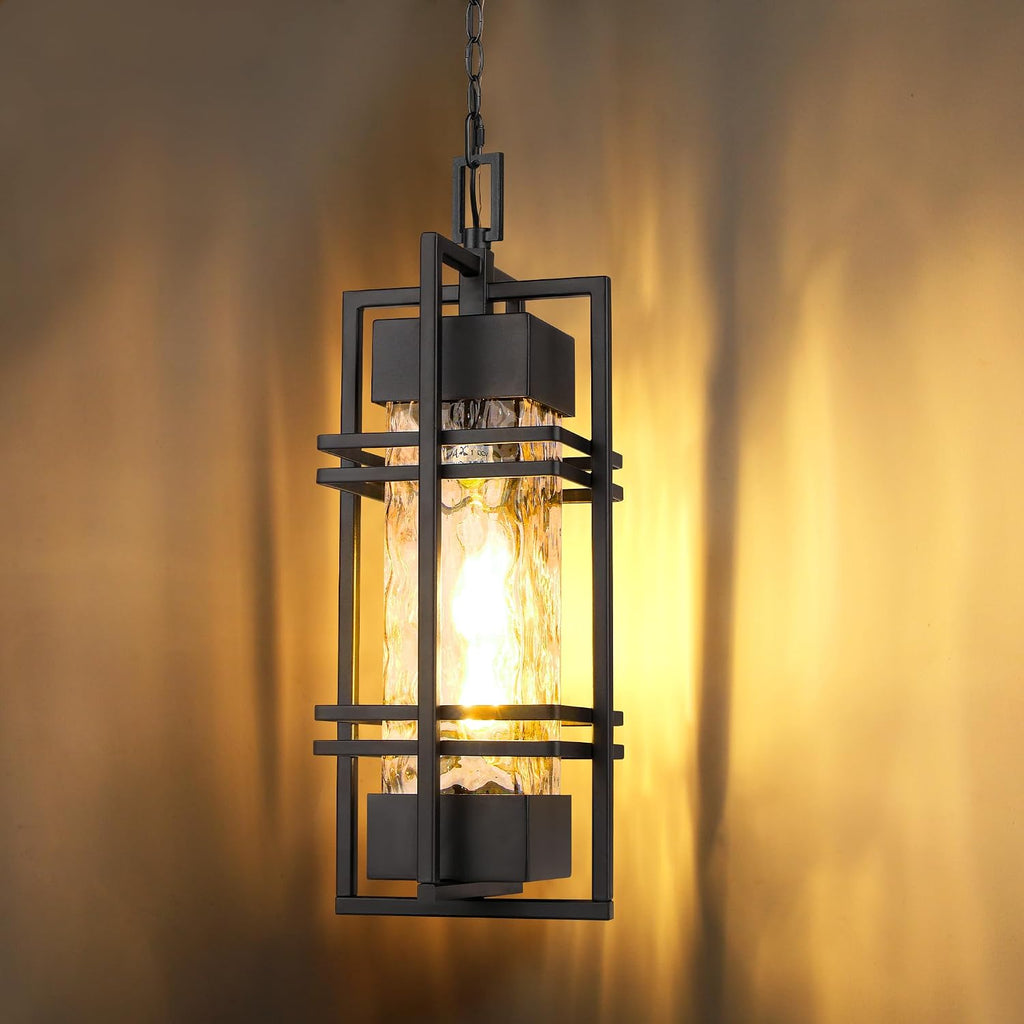 Large Outdoor Pendant Light Fixture, Modern Hanging Lantern Ceiling Mount