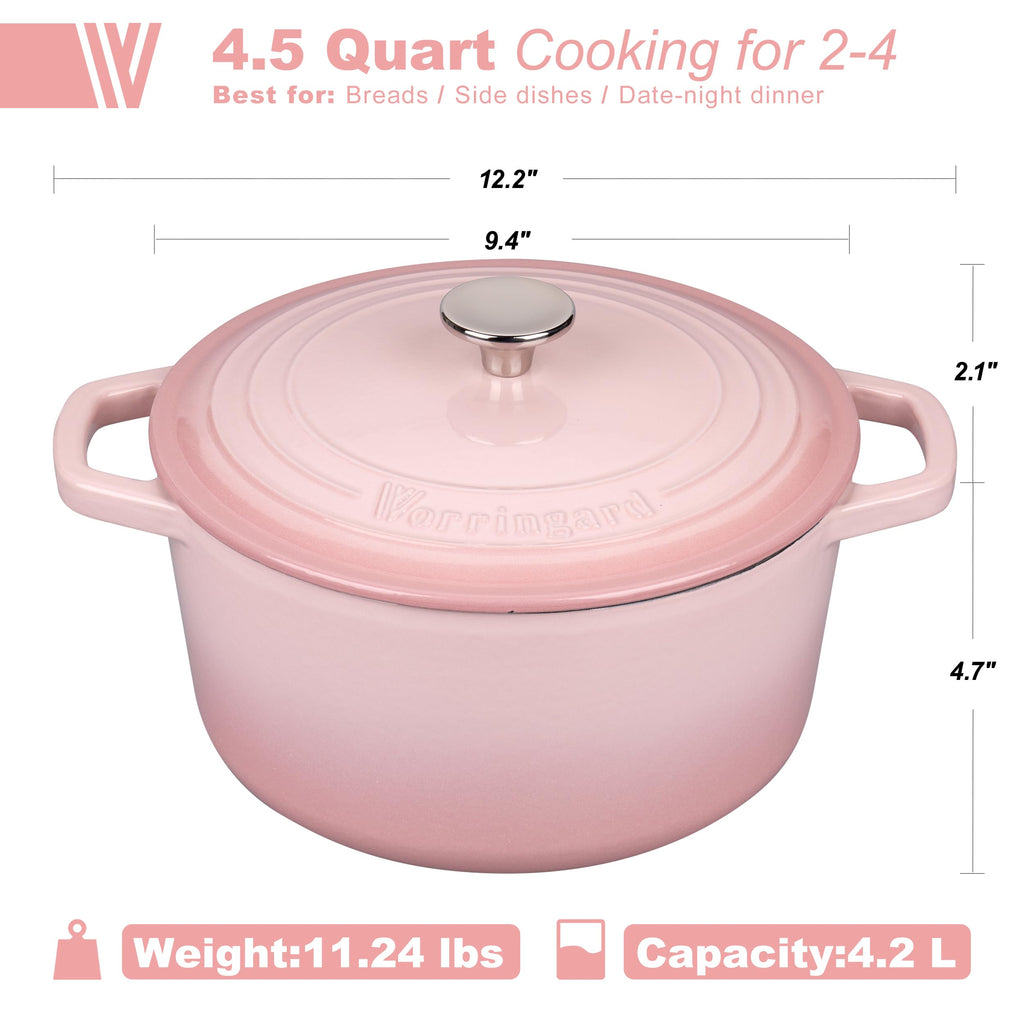 Enameled Cast Iron Dutch Oven Pot with Lid, for Bread Baking, Round Bread Oven- include Sourdough Bread Baking