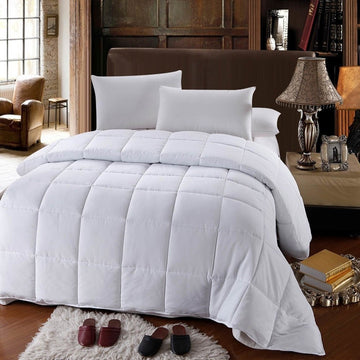 Plush Down Alternative Comforter Queen - White Duvet Insert with Corner Tabs - All-Season Hypoallergenic Comforter