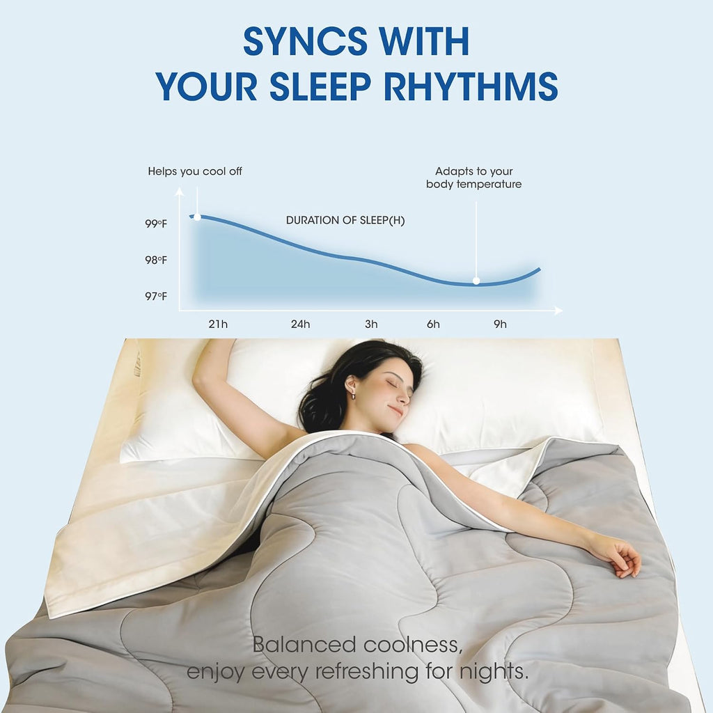 Cooling Comforter Twin XL Size, Breathable Summer Blanket for Hot Sleeper | Cold Touch Fabric Dorm Bed Comforter