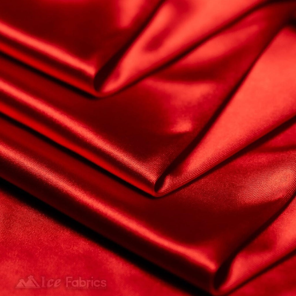 4 Way Stretch Silky Spandex Satin Fabric by The Yard - 60" Wide Shiny Satin Spandex Fabric for Dresses, Active Wear
