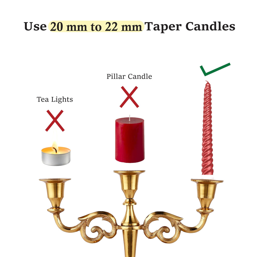 3 Arm Candelabra Taper Candle Holders Decorations Indoor Kitchen Décor Table Candles Candlestick Candelabra