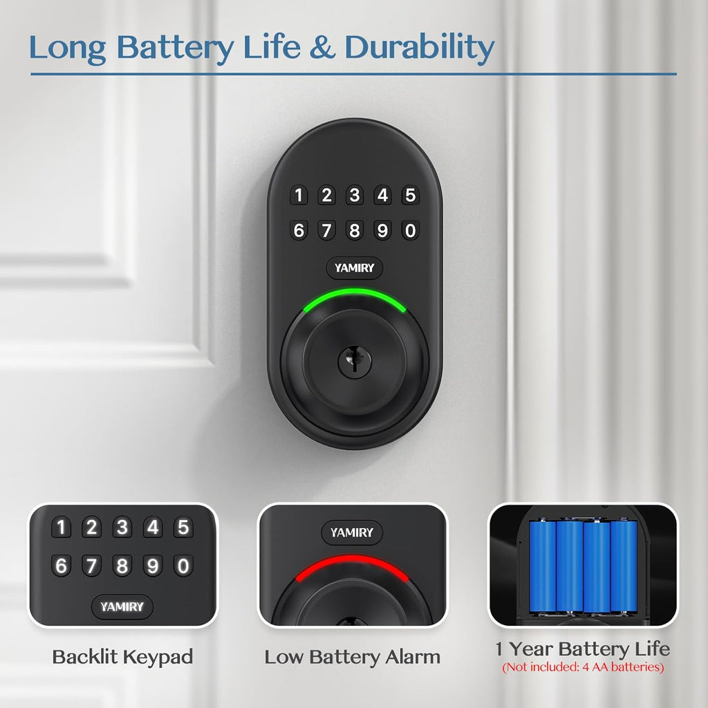 Keypad Smart Door Knob Lock, Keyless Entry Digital Lock with Handle