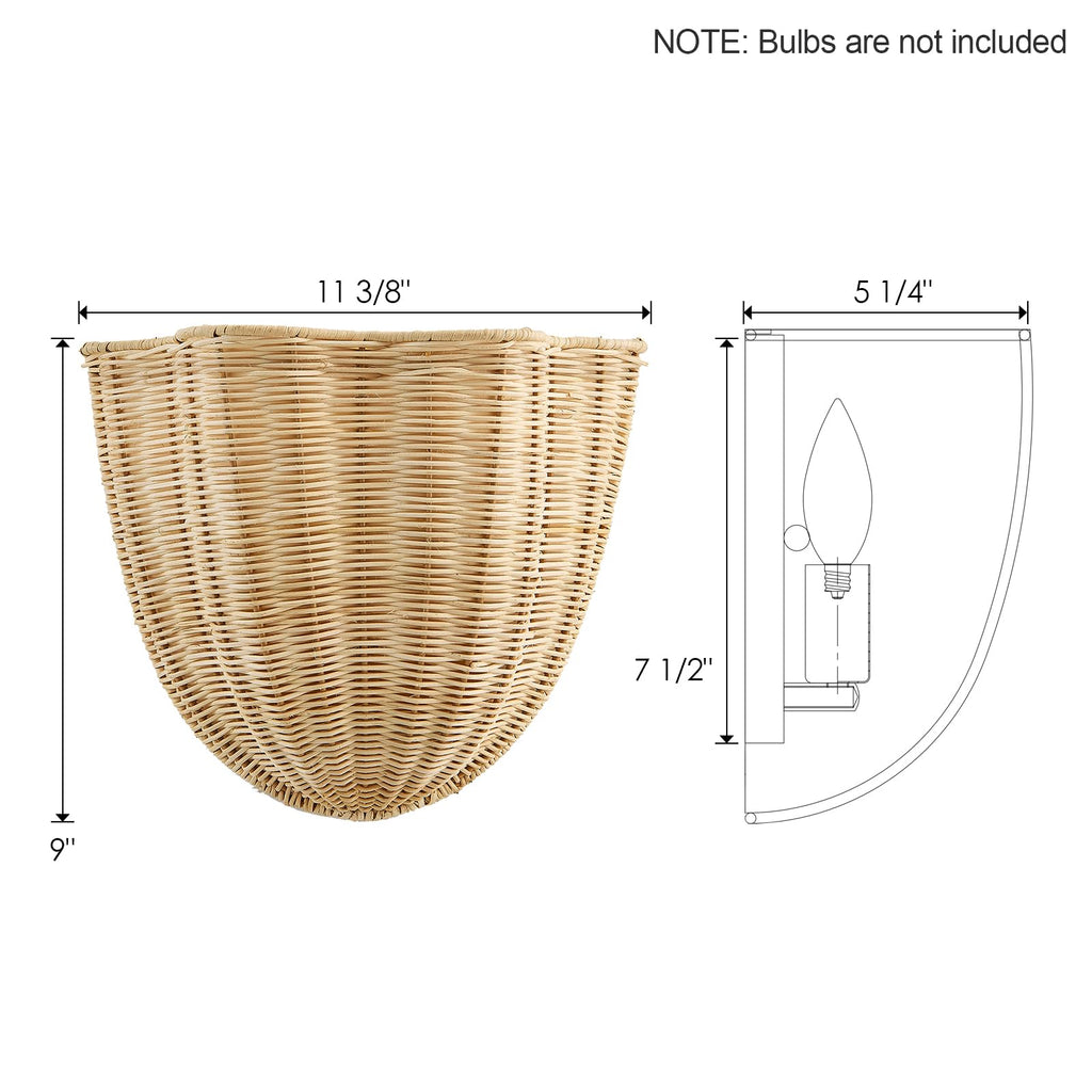 Modern Rattan Wall Light Fixtures Set of 2, Farmhouse Sconces Wall Lighting, Rustic Wall Sconce Kitchen Living Room