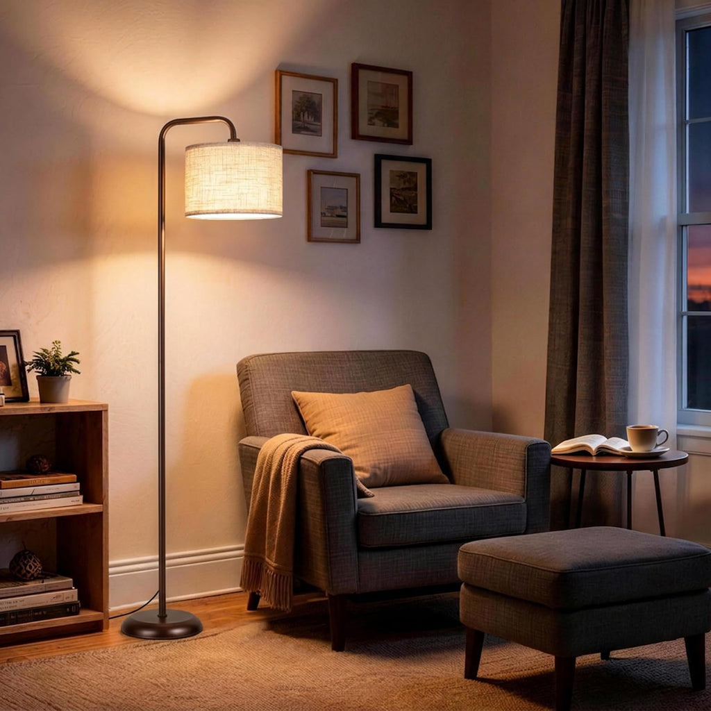 Floor Lamp, Black Brown Floor Lamp with 3 CCT Bulb