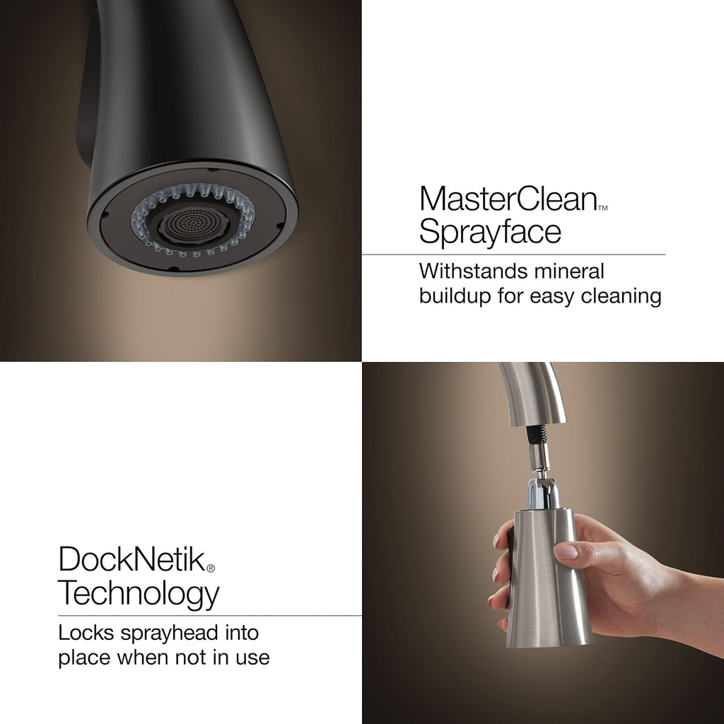 R43210-VS BevinTM Kitchen Sink Faucet with Pull Down Sprayer, Two-Function Sprayhead Kitchen Faucets, 1.5 GPM