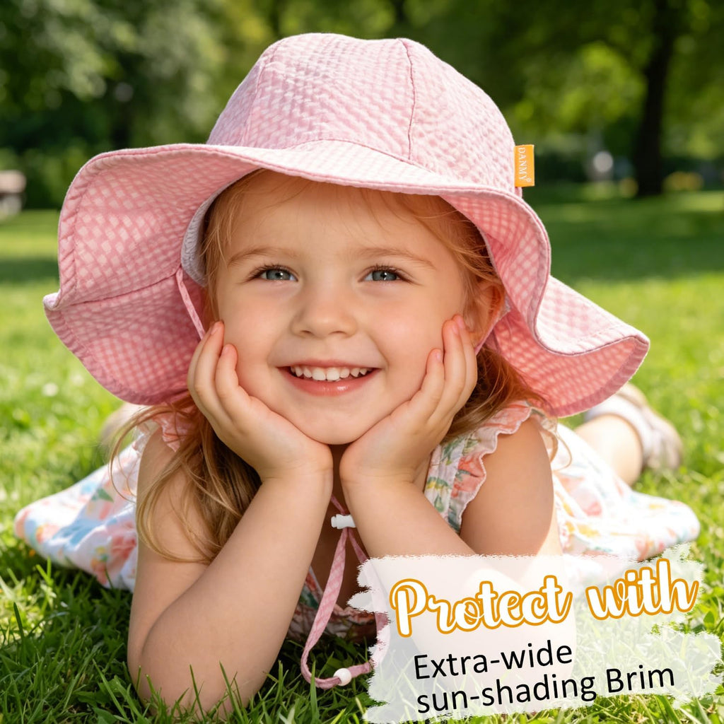 Baby Sun Hat Toddler Boy Girl Adjustable Outdoor Beach Hat Kids Wide Brim