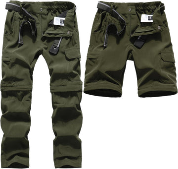 Kids Hiking Cargo Pants Convertible Zip Off