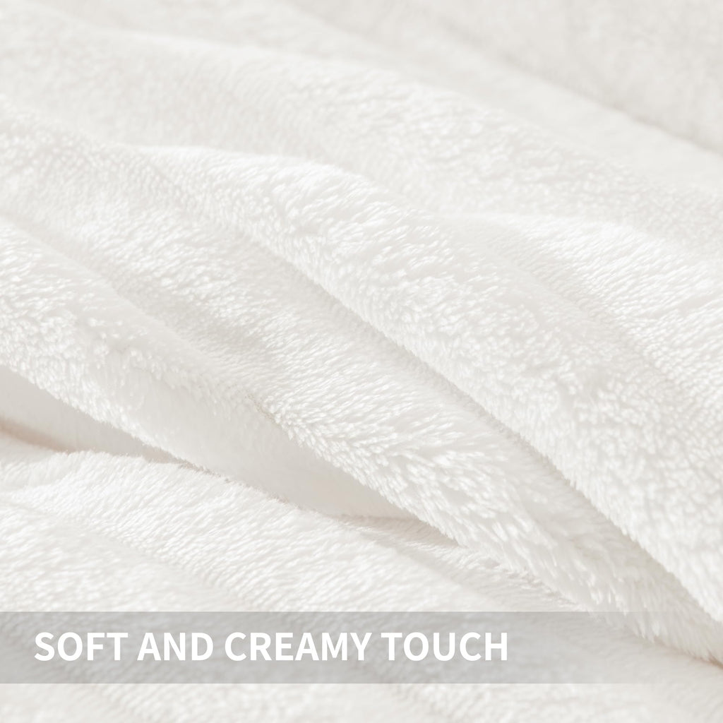 Fluffy Comforter Set, White Fleece Faux Fur Bedding Set