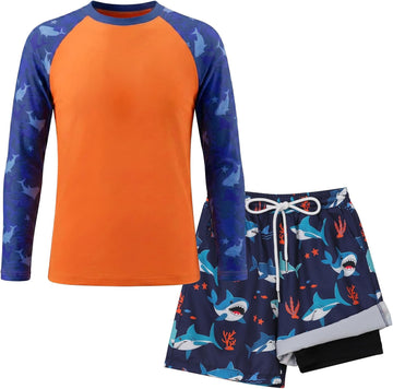 Boys Piece Rash Guard Swimsuit Set
