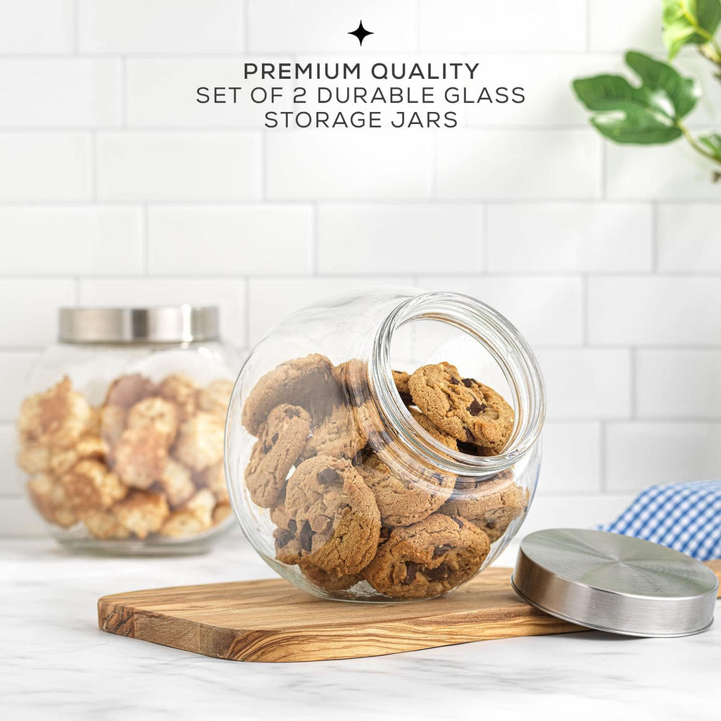All-Sides Cookie Jar. Cookie Jars Counter with Lids, Candy Jar, Dog Treat Container, Laundry Detergent - Set of 2