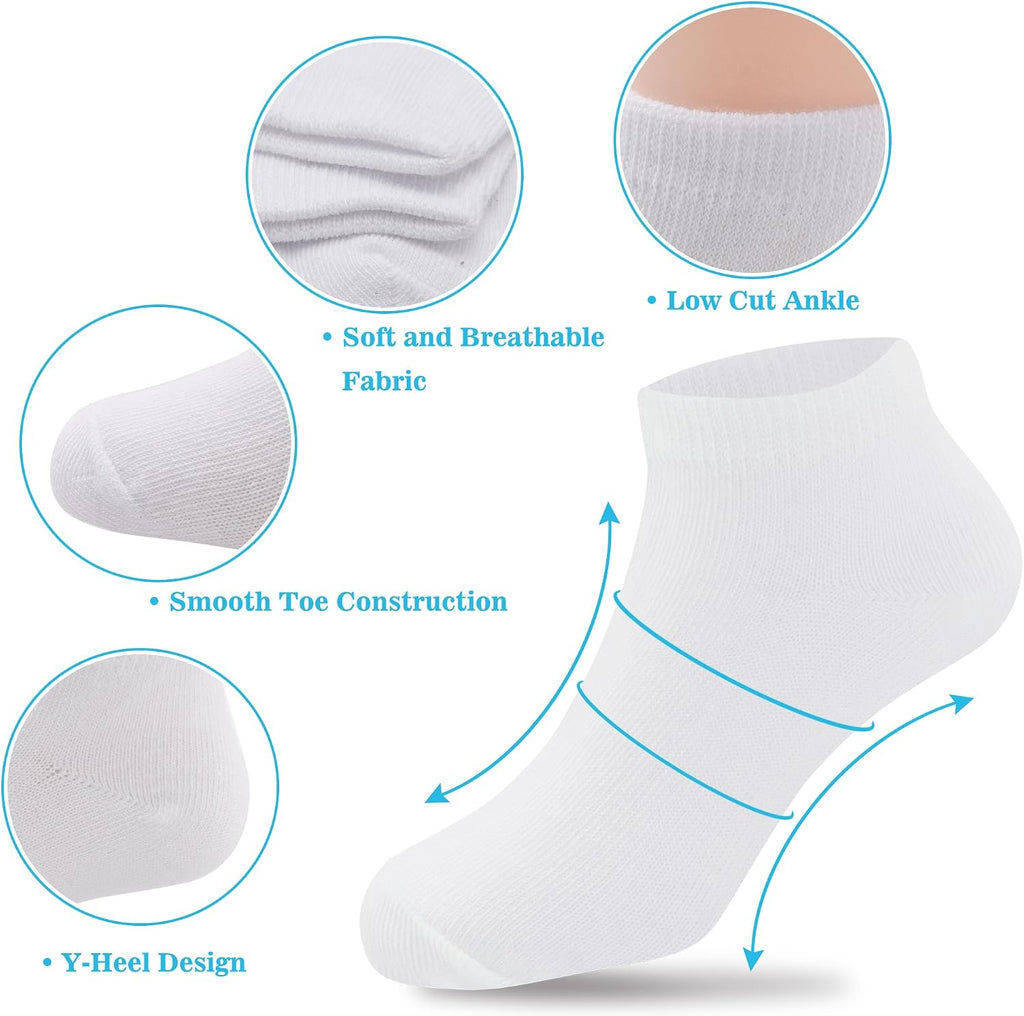 12 Pairs Kids Socks Boys Girls Unisex Low Cut Ankle Socks for Kids