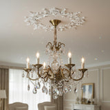 49.6'' Large PU Ceiling Medallion Combination Decorative 2.36'' ID French Style Chandelier Base Ceiling Medallion for