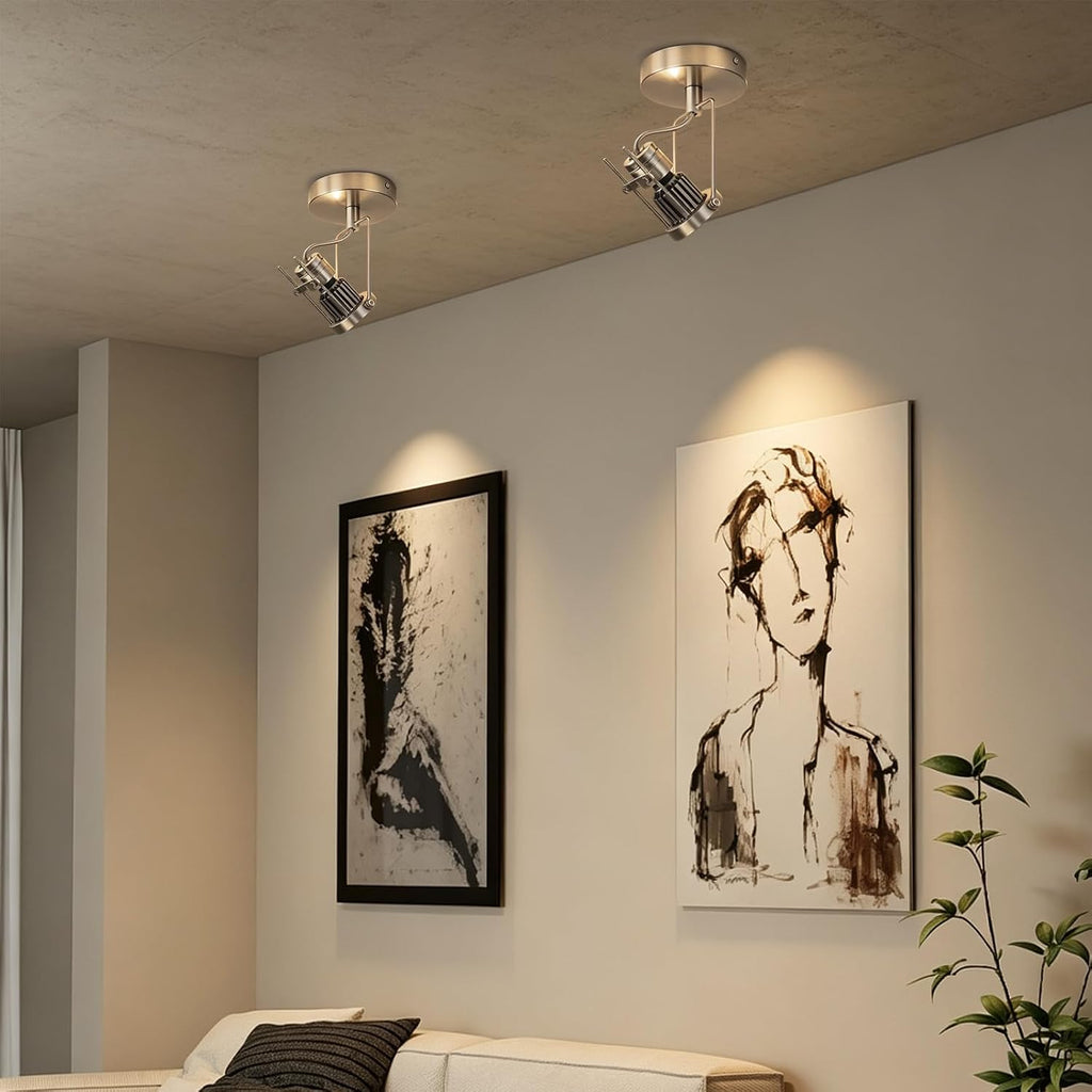 Ceiling Spotlight Indoor Dimmable Directional Nickel Spot Light 9W GU10