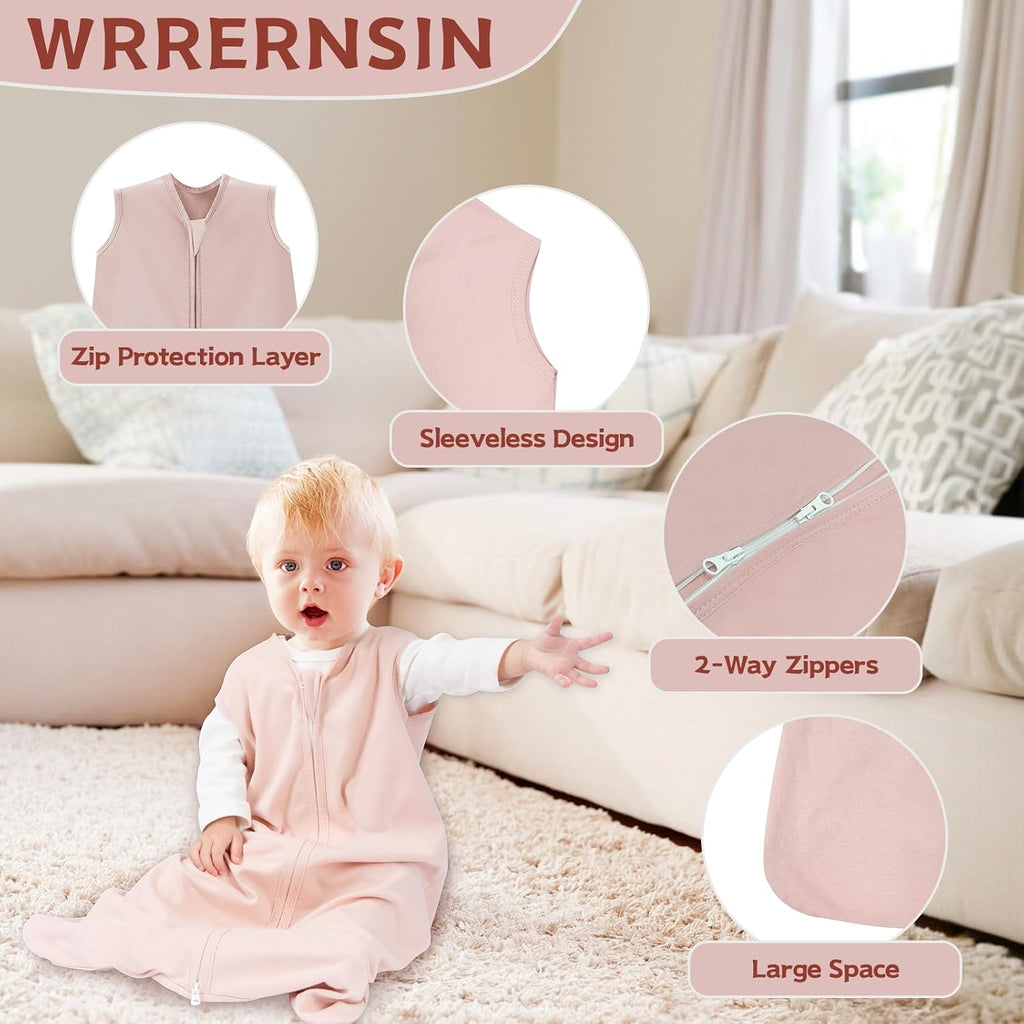 Sleep Sack, 100% Cotton Wearable Blanket, 0.5 Tog, 3 Pack