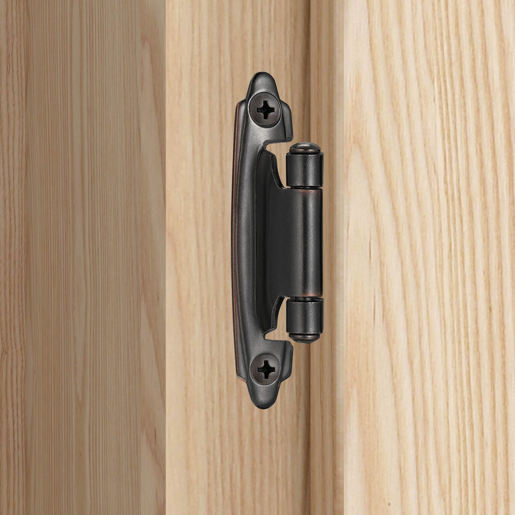 Oil Rubbed Bronze Cabinet Hinges, 1/2" Overlay, 4 Pack