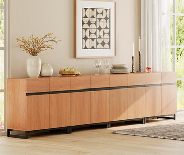 Sideboard Buffet Cabinets, Modern Sideboard with Adjustable Shelf and Metal Base, Coffee Bar Cabinet Storage Cabinet