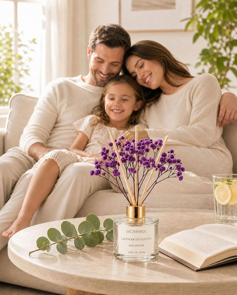 Reed Diffuser Set, 3.38 fl oz Lavender &Eucalyptus Scent Oil