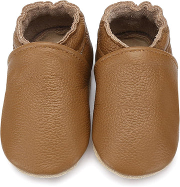 Genuine Leather Baby Booties Soft Sole Toddler Walking Shoes Flexible&Breathable Baby Slippers for First Walkers Boys