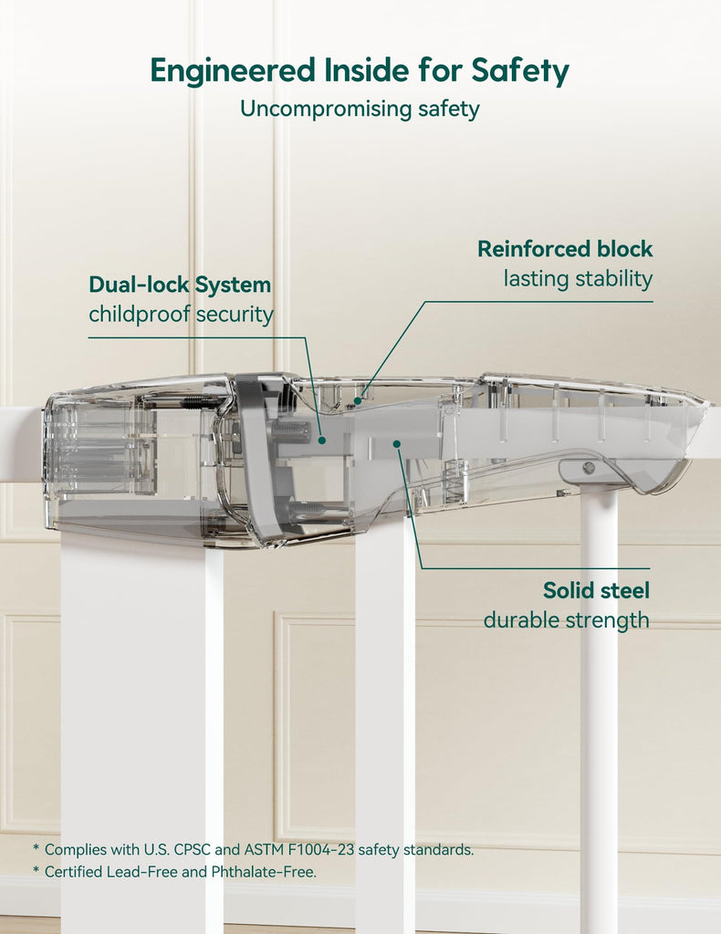 26-40 in Baby Gate for Stairs No Drilling, Pressgurad, 2 Pack