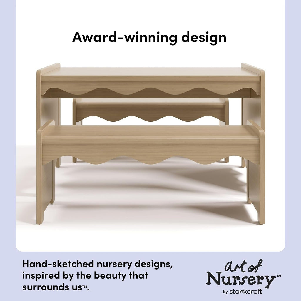Casablanca Montessori Indoor Kids Table & Bench Set, Driftwood