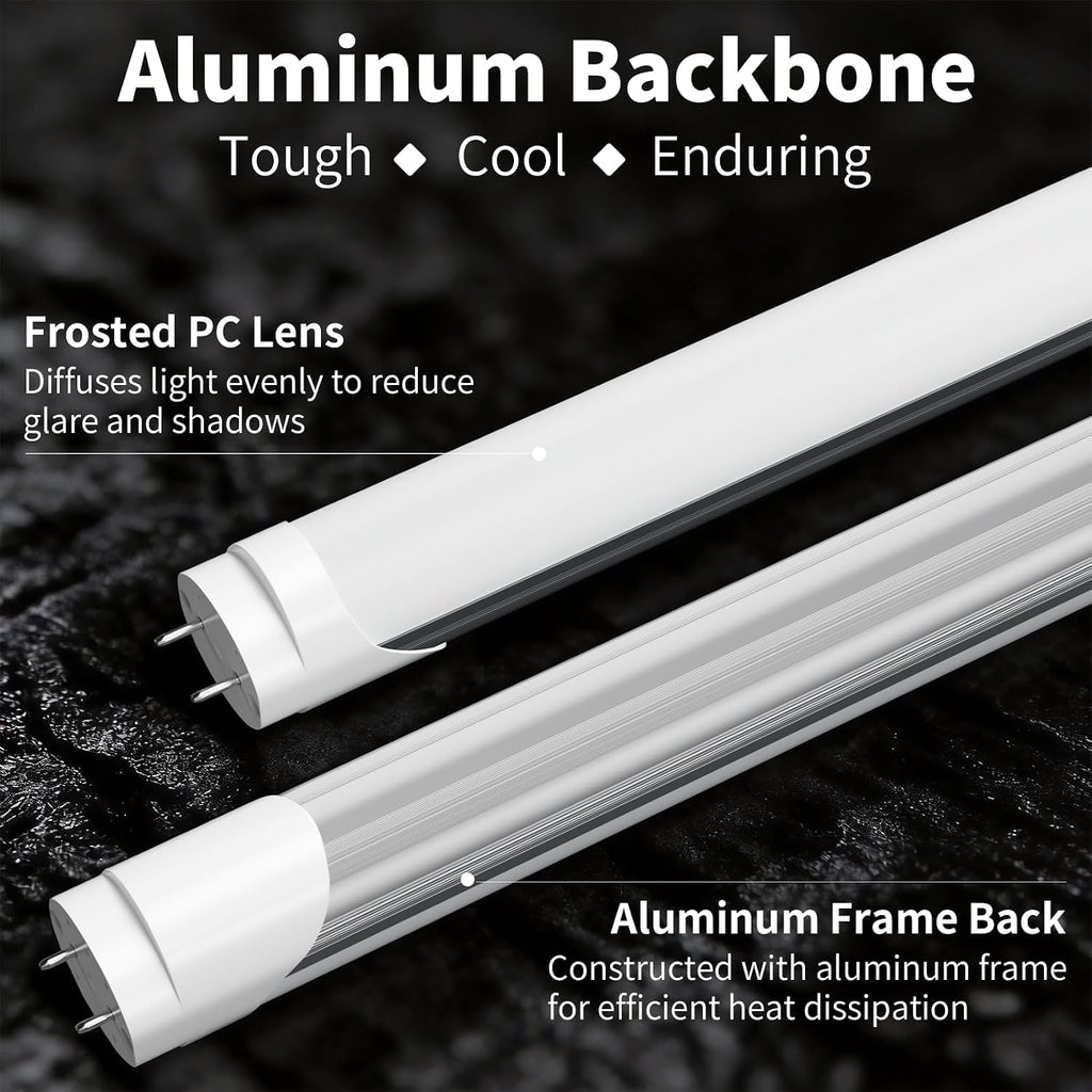 Fluorescent Light Bulbs 48 inch, T8 LED Bulb 4 Foot Type A+B Replacement for F32T8 or F40T12 Tube, 24W 3200LM 5000K