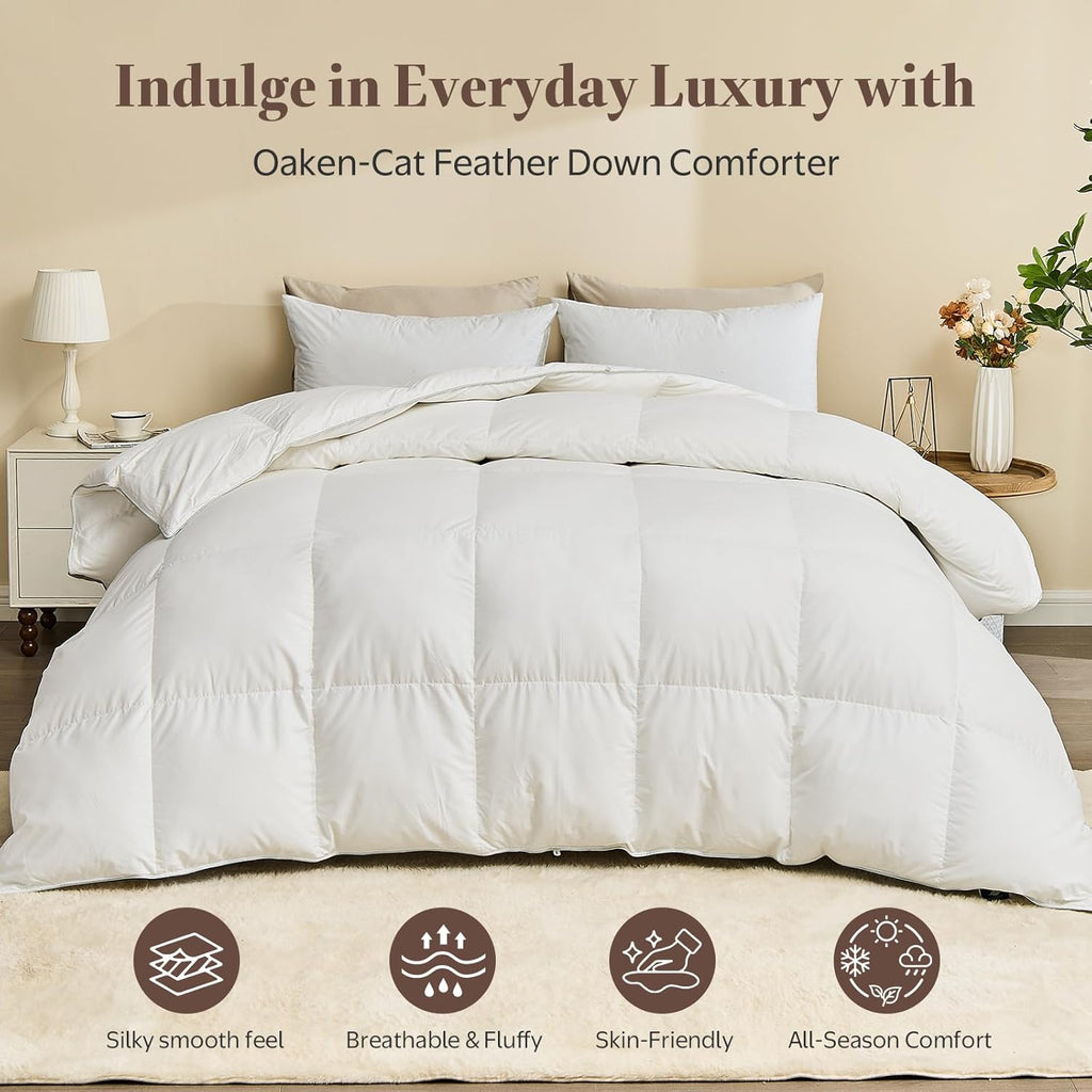 Luxury Down Feather Fiber Comforter Queen