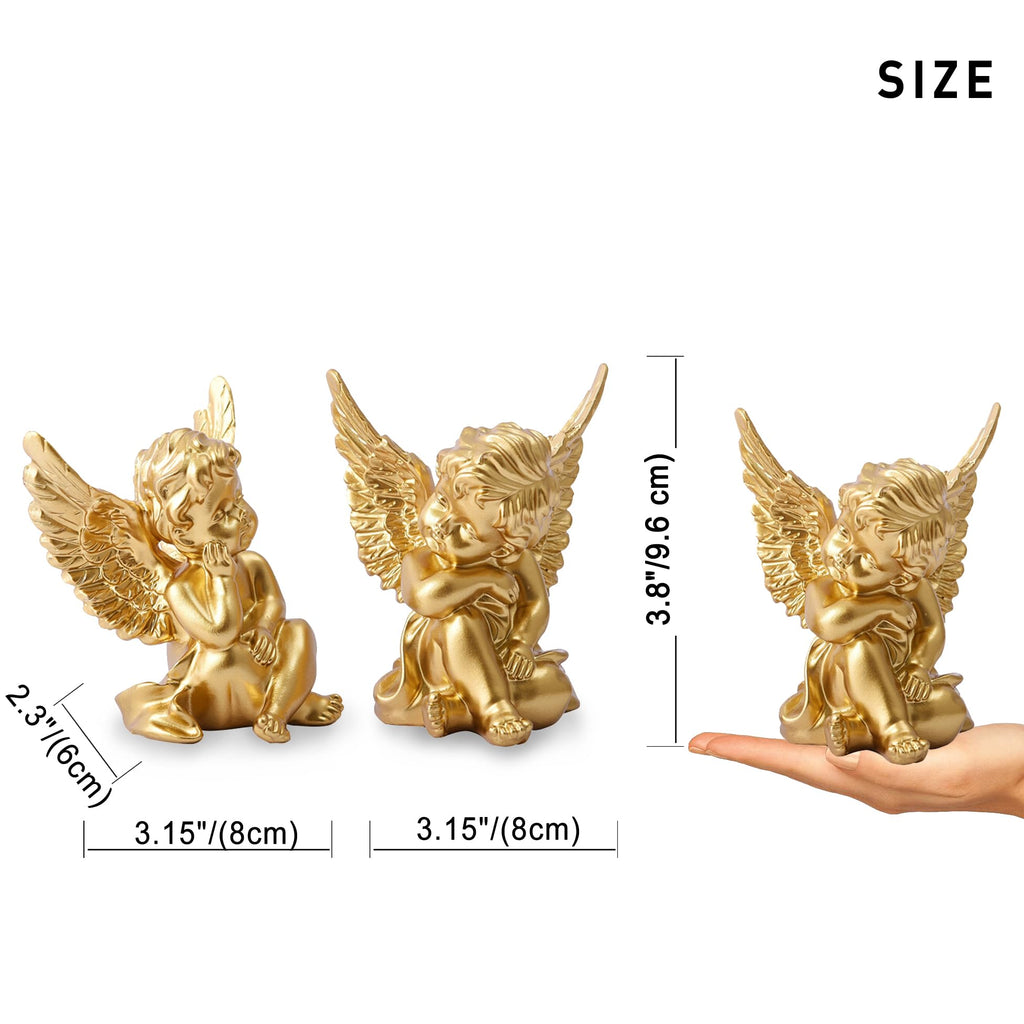 Set of 2 Cherub Angels Resin Statue Figurine, Indoor Home Decoration
