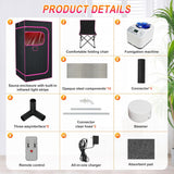 Portable Infrared Sauna Box for Home, Steam Sauna Tent with 1300W 3L Steamer, Full Body Relaxation for Indoor Use