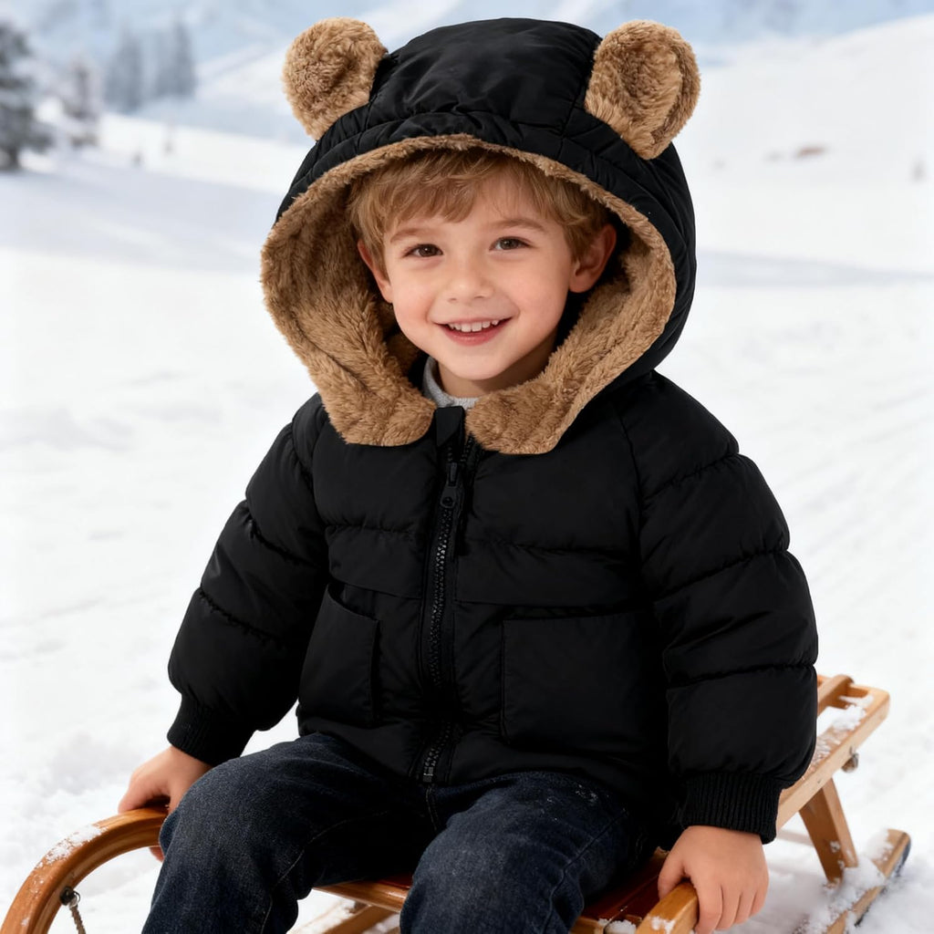 Baby Girls Coats Toddlers Puffer Jacket Bear Hooded Coats