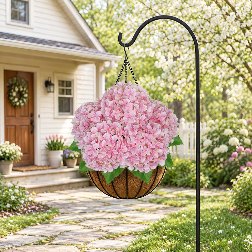 2PCS Pink Artificial Faux Bush Decor