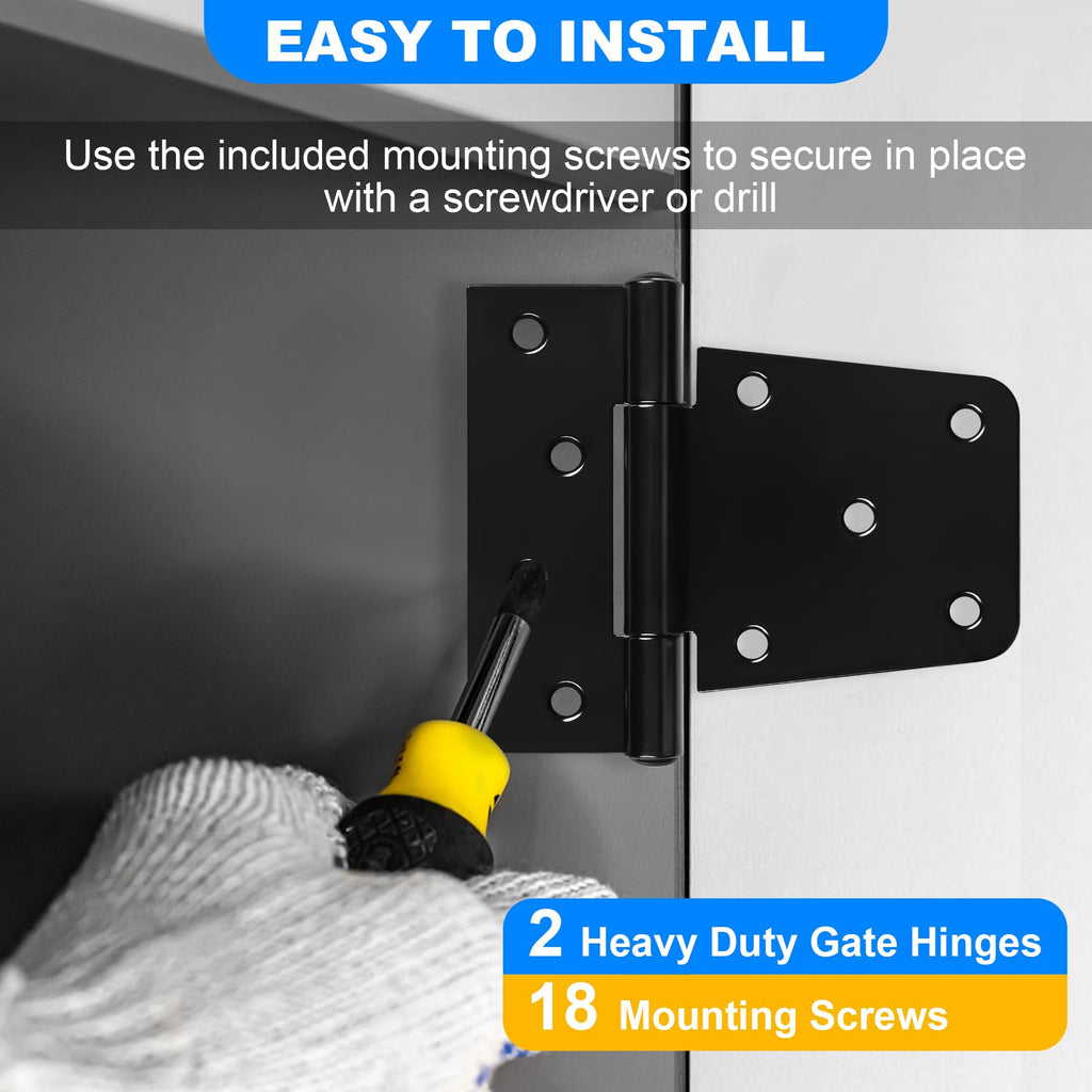 Heavy Duty Gate Hinges 3.5 inch 2 Pack Extra Thick Industrial T Hinges Barn Door Hinges Shed Door Hinges for Large
