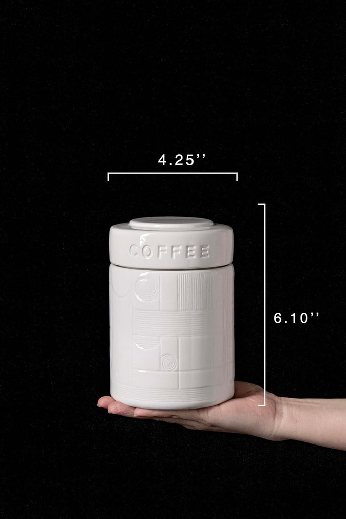 Bright Lattice Ceramic Canisters Sets For The Kitchen Canisters For Countertop Airtight Coffee Canisters - Set of 3