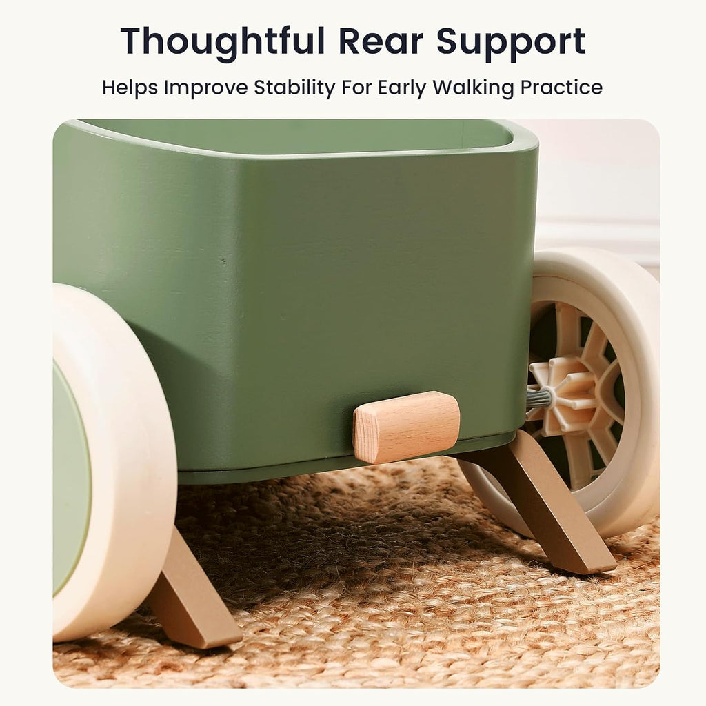Land in-1 Baby Walker Wagon, Wooden Push Walker for Babies, Ages 6M+