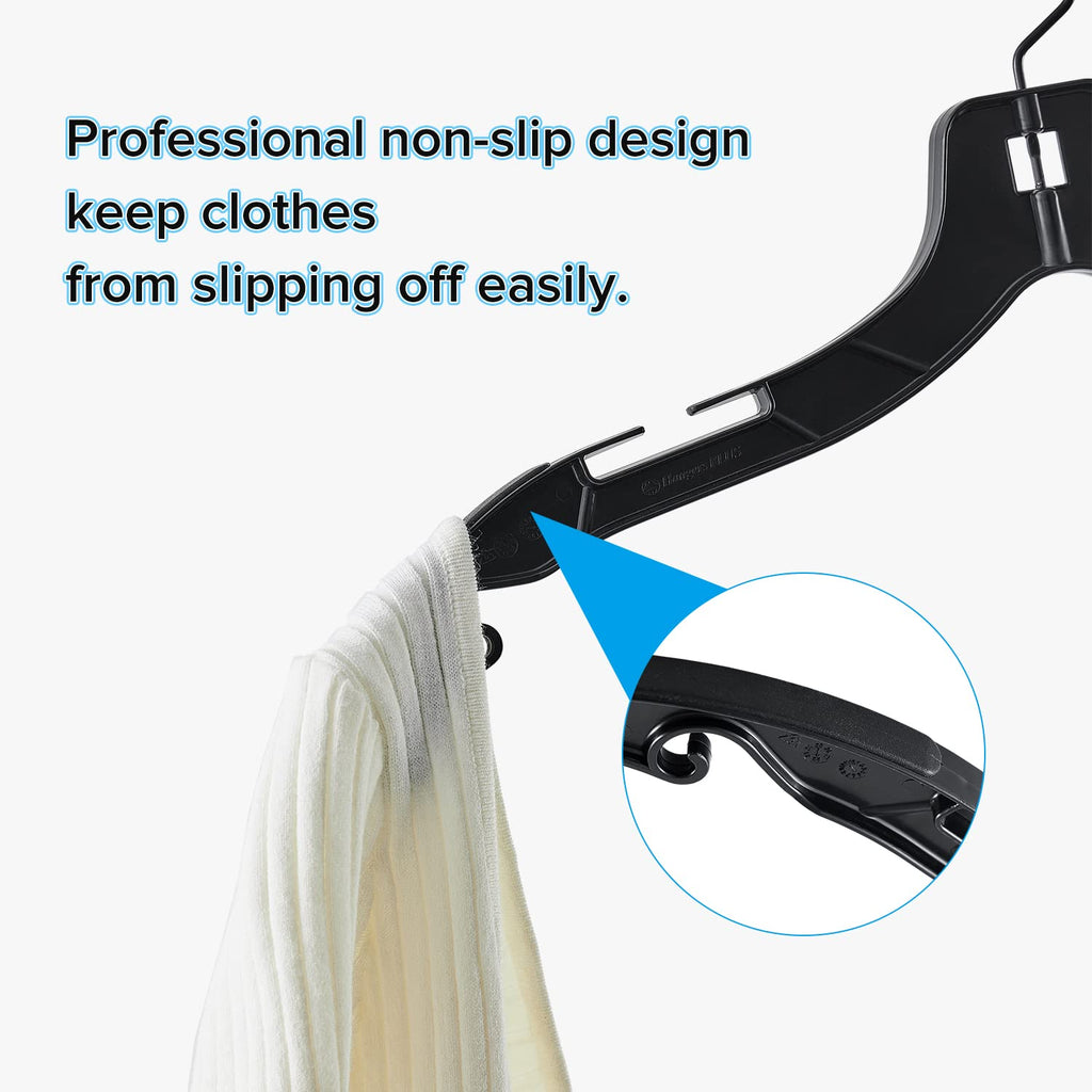Plastic Hangers with 360 Swivel Metal Hook, Heavy Duty Clothes Hangers, Durable Closet Hangers for Shirt, Coat and