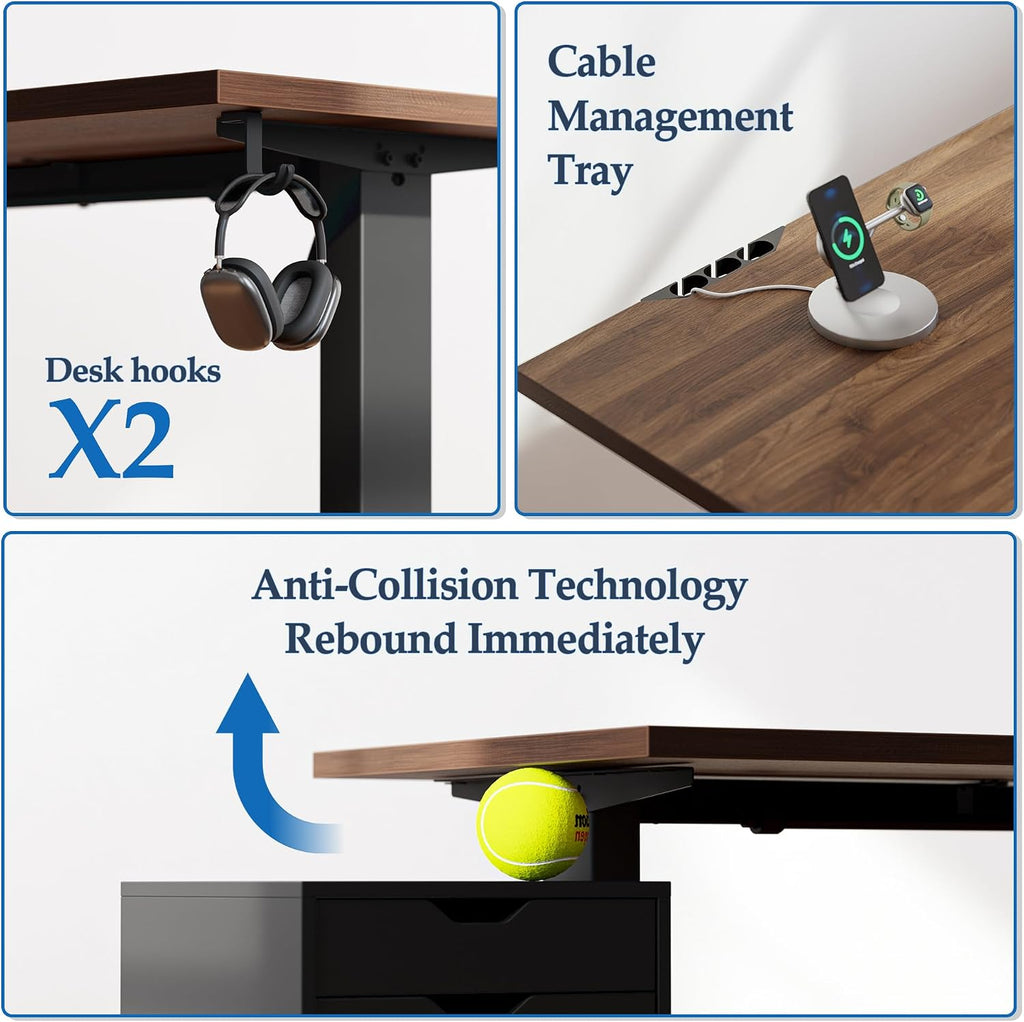 L Shaped Standing Desk 63 x 55 Inch, Electric Height Adjustable Corner Desk Workstation, Ergonomic Sit Stand Computer