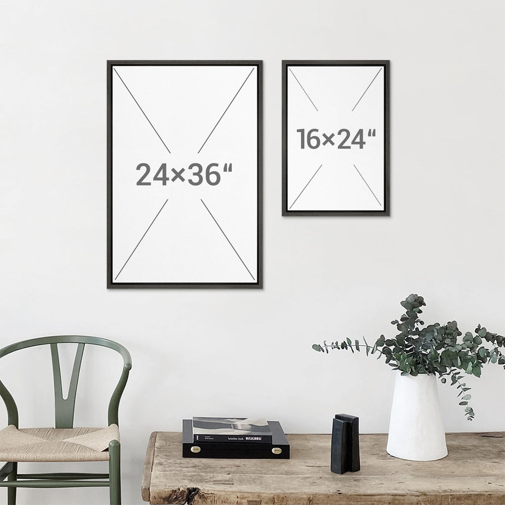 Framed Canvas Print Wall Art Soft Green and Beige Abstract Calming Watercolor Landscape Illustrations Modern Art